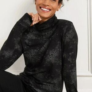 T by Talbots Supersoft Jersey Turtleneck Tee - Twinkle Stars SZ‎ L